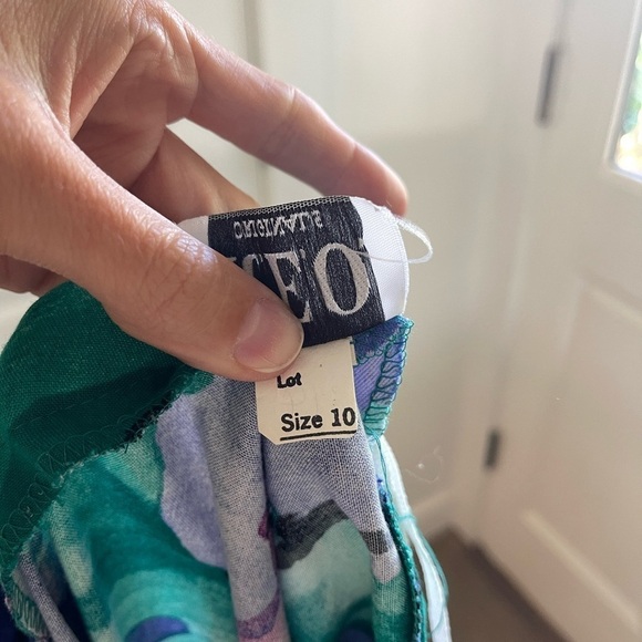 Vintage R.E.O Originals 80s Patterned Midi Dress - 10 - Picture 6 of 6